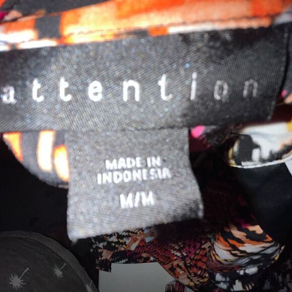 Attention orange, blue & white long sleeve dress medium - Picture 5 of 6